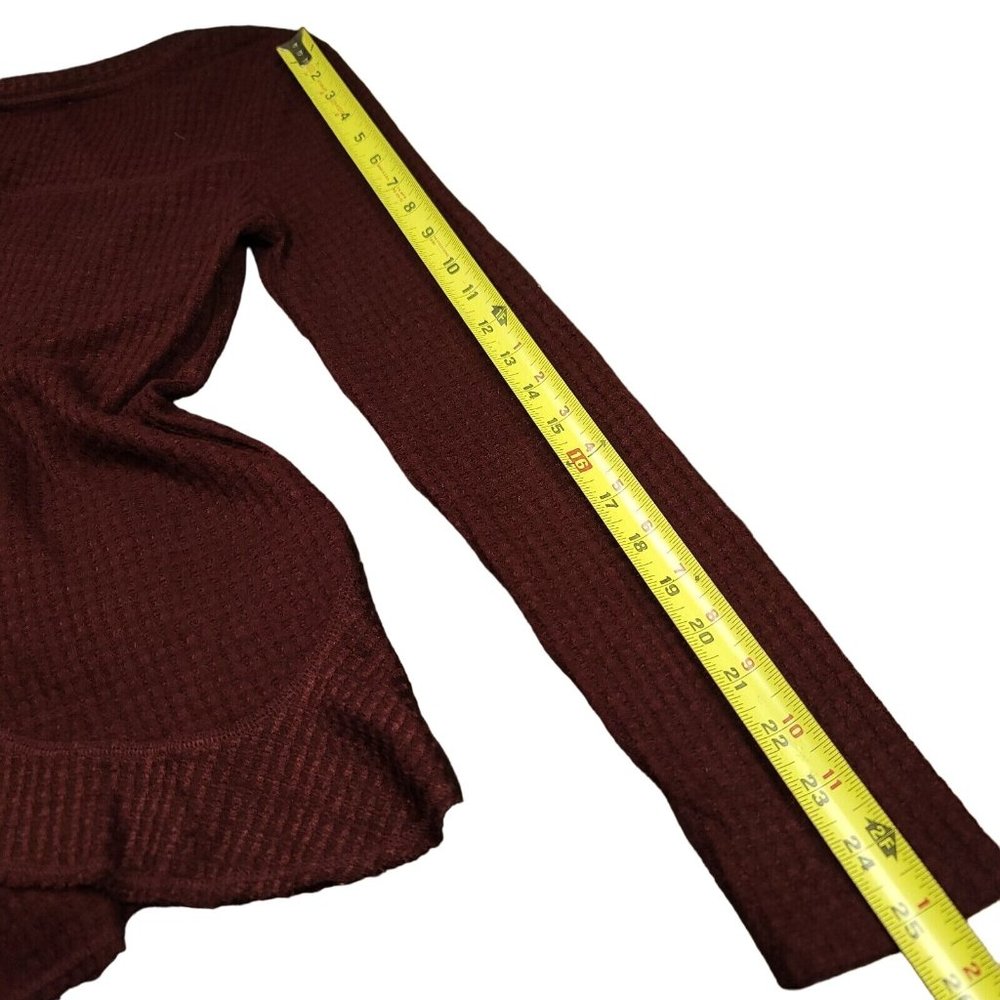 Anthropologie Saturday Sunday Womens XS Oversized Waffle Knit Tunic Top Maroon - Picture 10 of 12